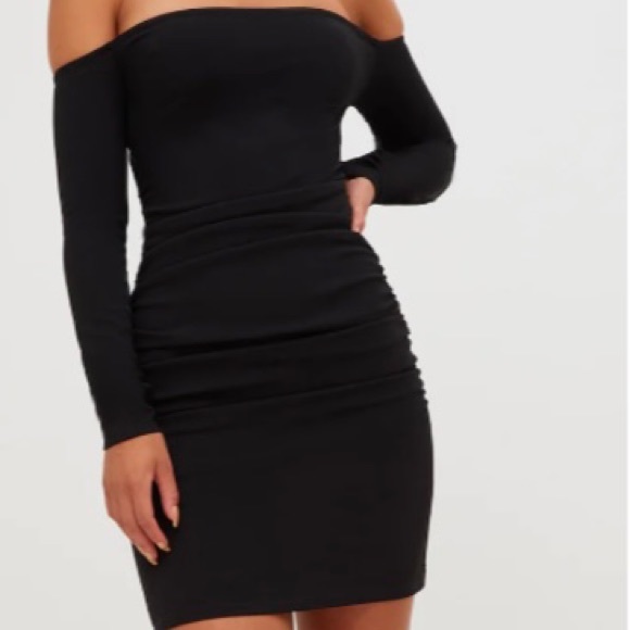 PrettyLittleThing Black Bodycon Dress - Picture 1 of 2